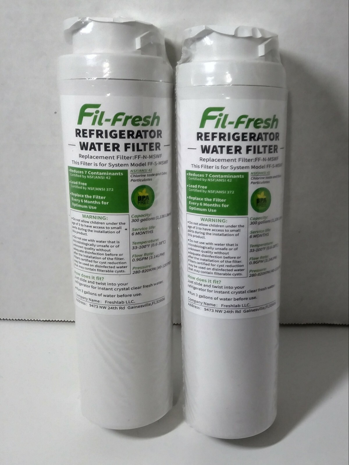 Generic MSWF Replacement Refrigerator Water Filter 2Pk 300gal For FF-S-MSWF gallery