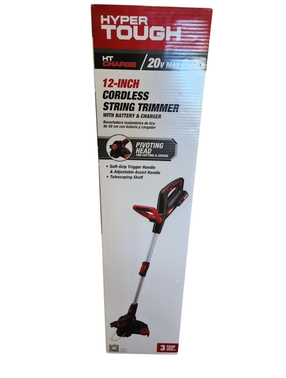Hyper Tough 20V Max 12" Cordless String Trimmer w Battery & Charger Weed Eater gallery