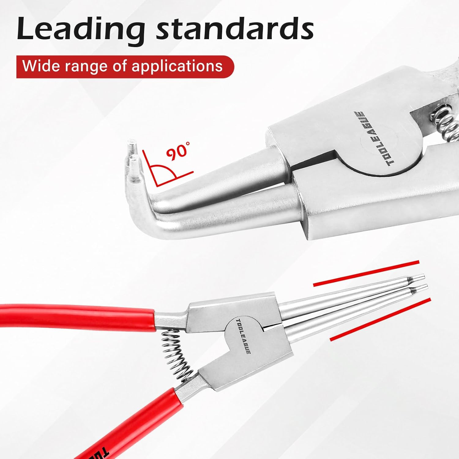 TOOLEAGUE 4 Pcs Snap Ring Pliers Set, Circlip Pliers, 7 inches Internal/External gallery