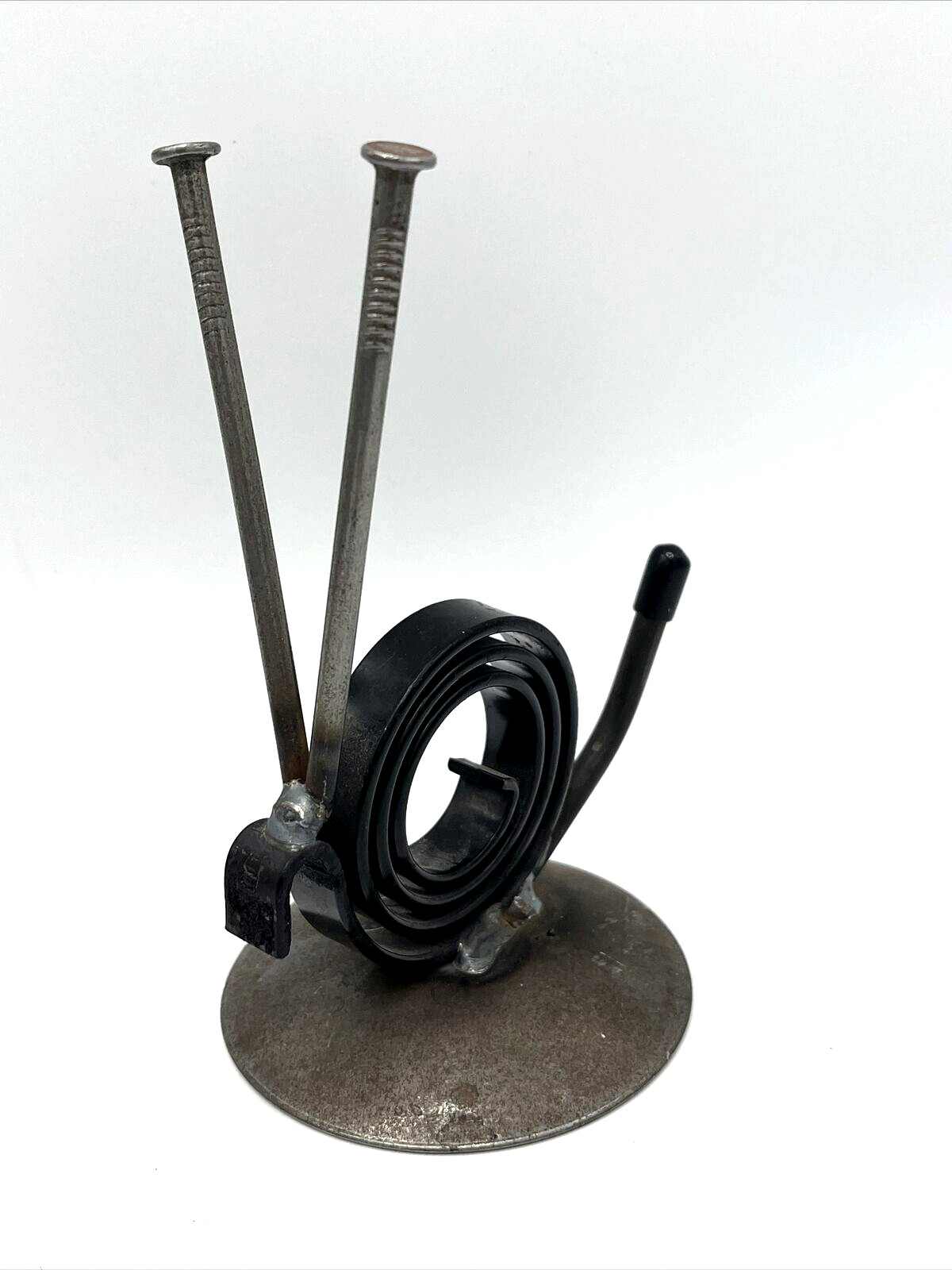 Handcrafted Metal Snail Sculpture Mixed Materials gallery