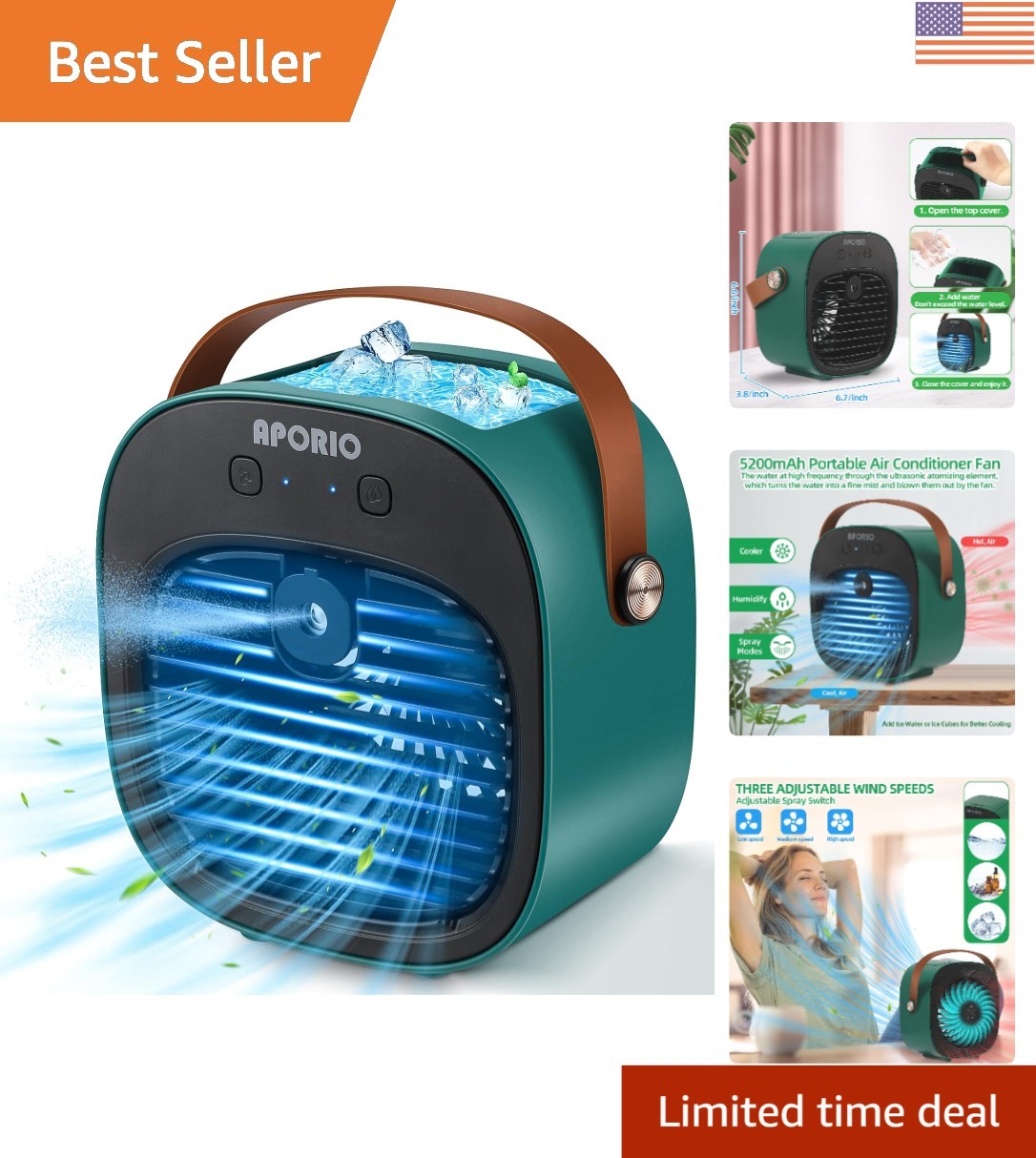 Rechargeable Portable Air Conditioner - 5200mAh, 3 Speeds, Ultra Quiet, Eco-F... gallery