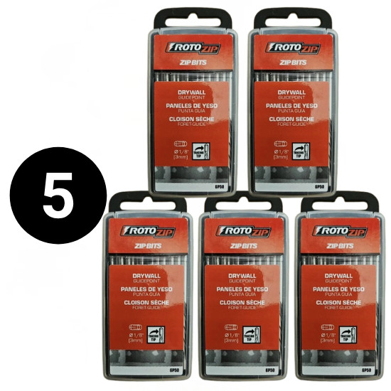 5 PACKS RotoZip GP50 Zip Bits Drywall Guidepoint 1/8” Cutting Bits 50 Pack X5 C1 gallery