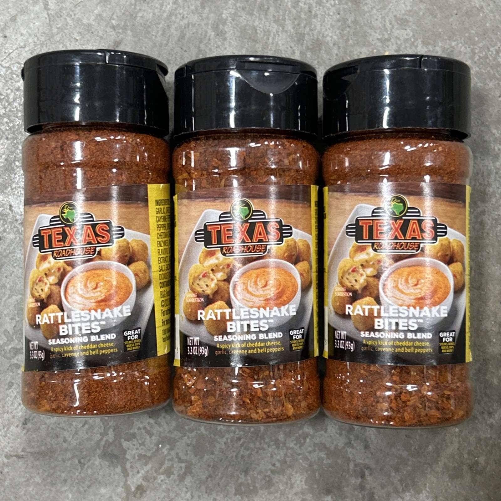New Texas Roadhouse Rattlesnake Bite Seasoning Blend 3.3 oz Lot Of 3 gallery