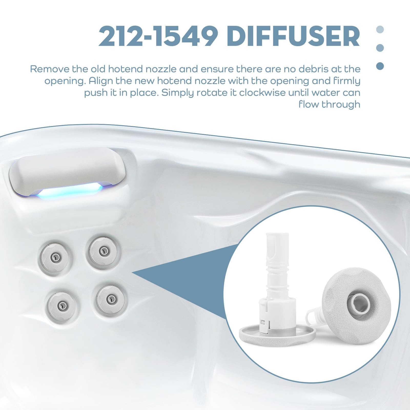 Showingo 2'' Spa Hot Tub Jets Compatible with Cluster Storm Sterling Silver gallery