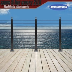 4PCS Cable Railing Posts 36″x2″x2″ Adjustable Stainless Steel Pre-drilled Posts