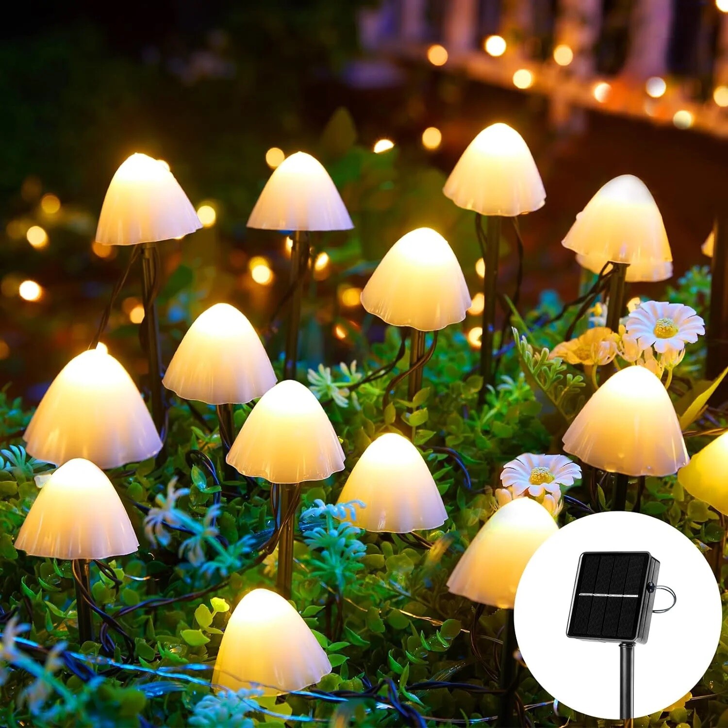 20PC LED Solar Mushroom Lights for Garden Decor,8 Modes Waterproof Fairy Lights gallery