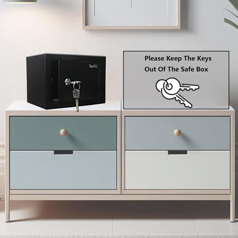 Versatile Wall Mount Safe Box with Key Lock - Ideal for Cash & Jewelry Storage gallery