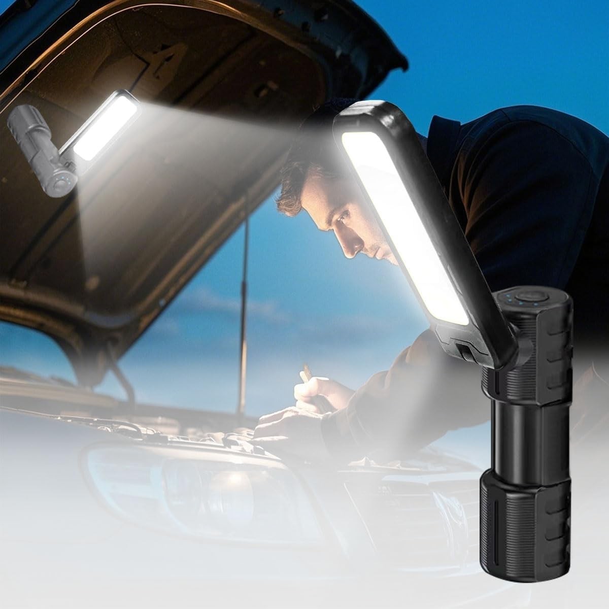 Rechargeable 5000LM Magnetic Work Light,180° Rotate Mechanic Work Light for C... gallery