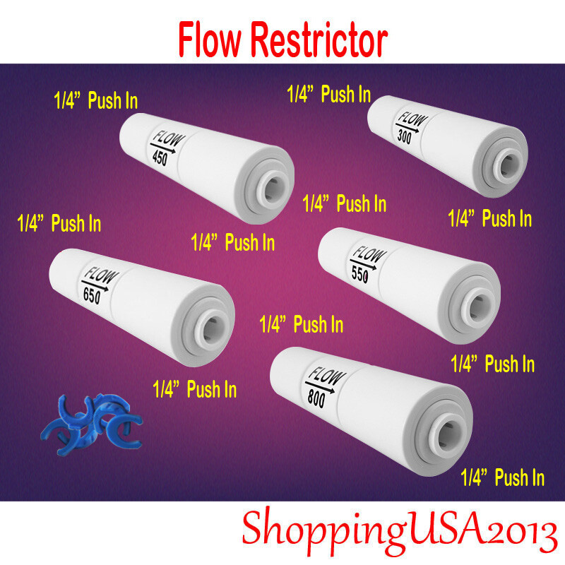 2 Pcs Flow Restrictor 1/4-1/4 Quick Connect Push In 300,450,550,650,800cc RO gallery