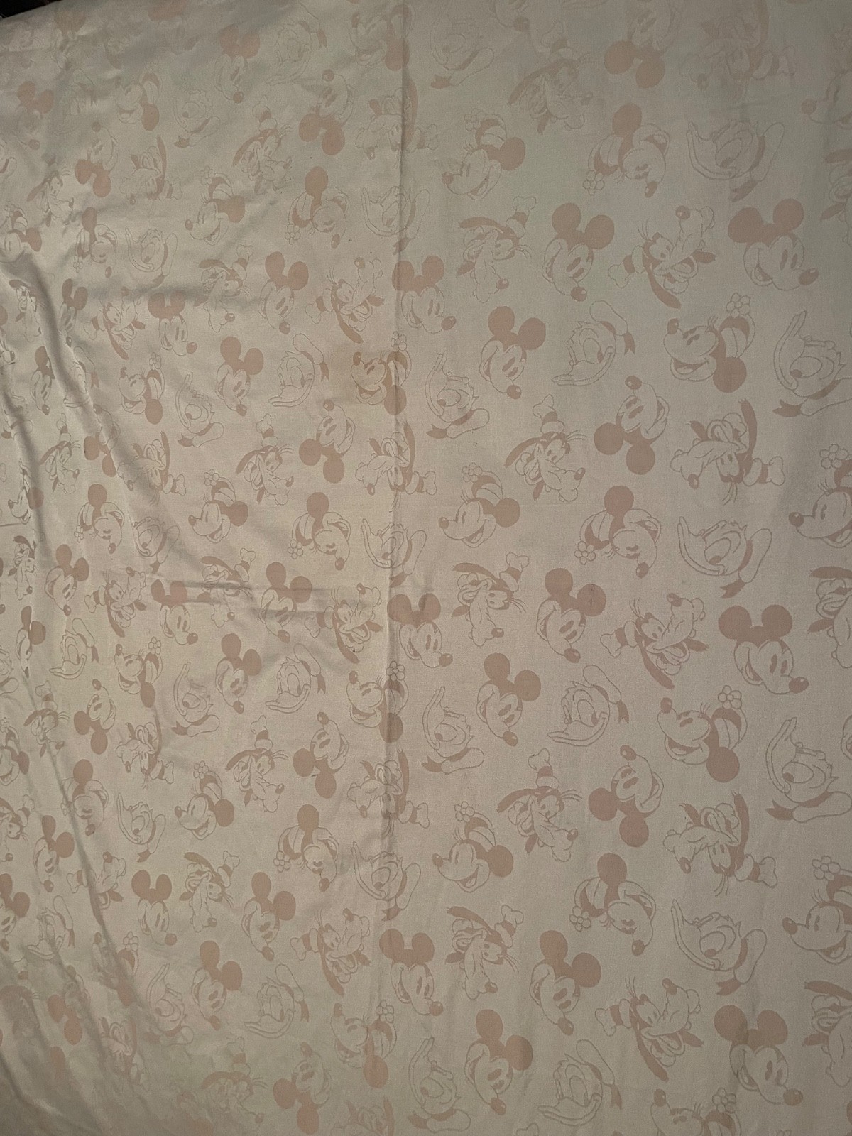 Disney Tablecloth rare 1990s Damask Off White beige Mickey and friends pattern gallery
