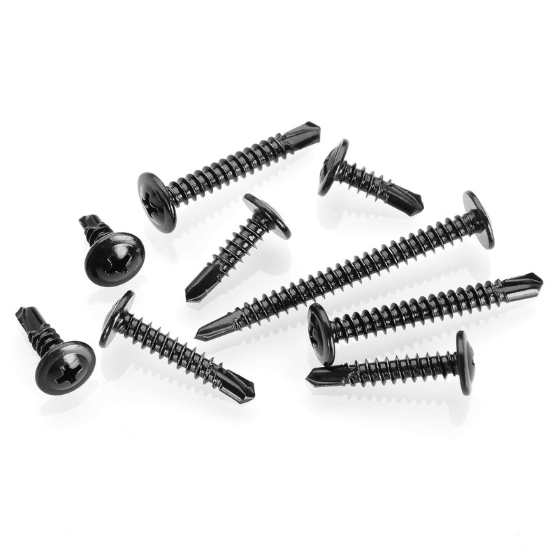155Pcs Black Self Tapping Screws for Metal #8x1/2, 5/8", 3/4", 1", 1-1/4", 1-... gallery