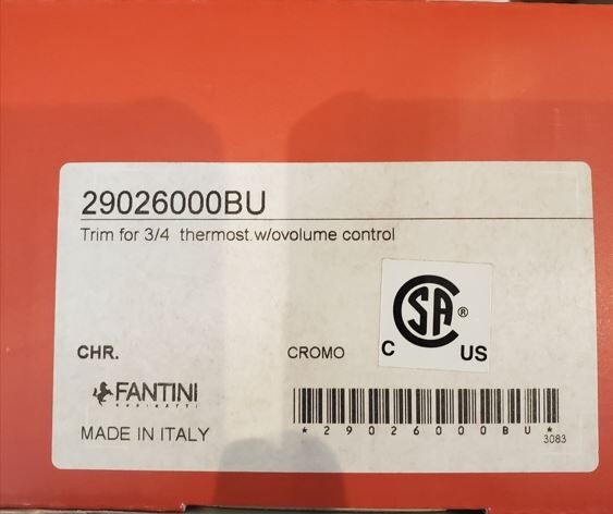 Fantini 29026000BU Thermostat Shower Trim. Venezia Collection. Polished Chrome gallery