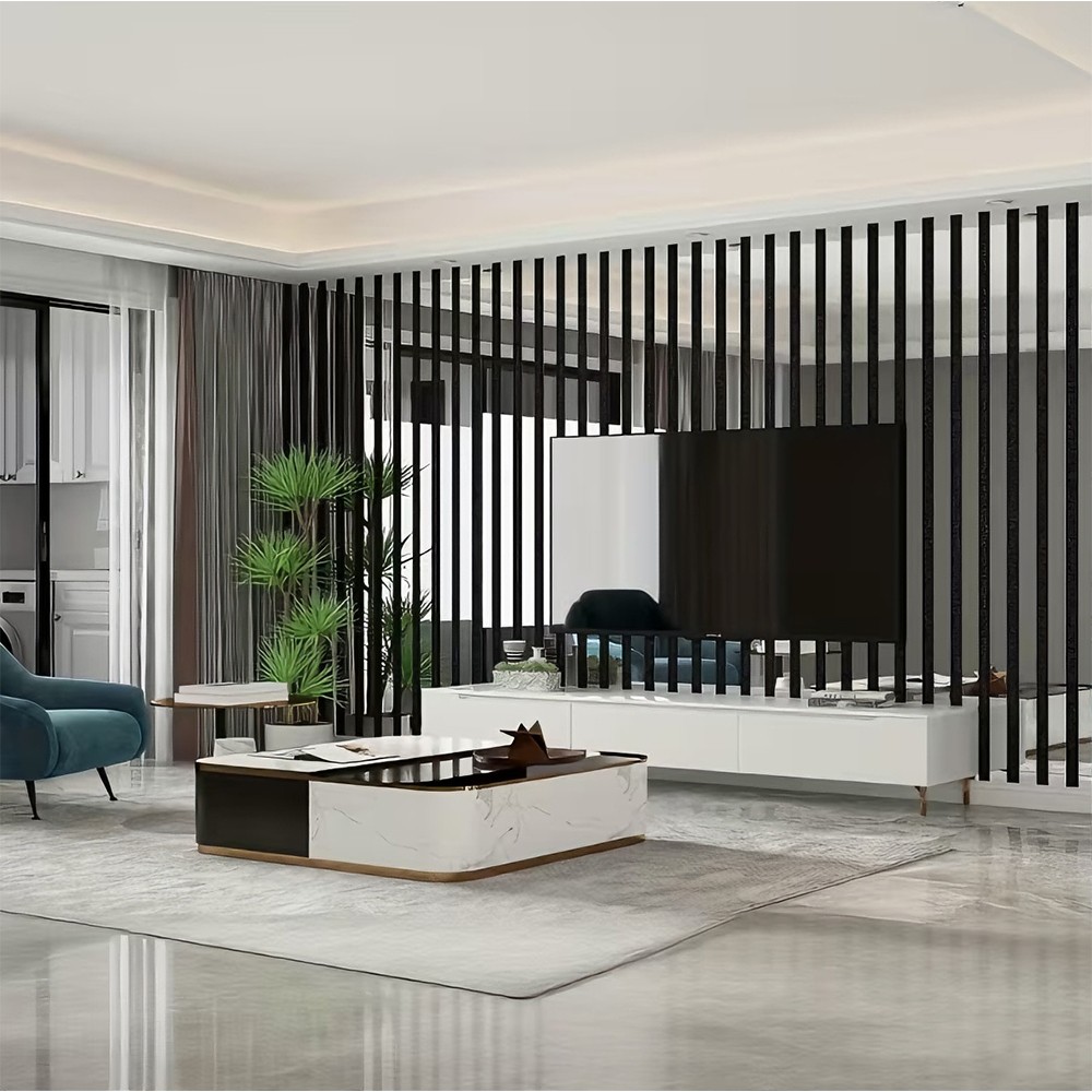 Self-Adhesive 3D Wall Decal-3D Grid Wallpaper, Silvery Mirror Stripes Wall Panel gallery