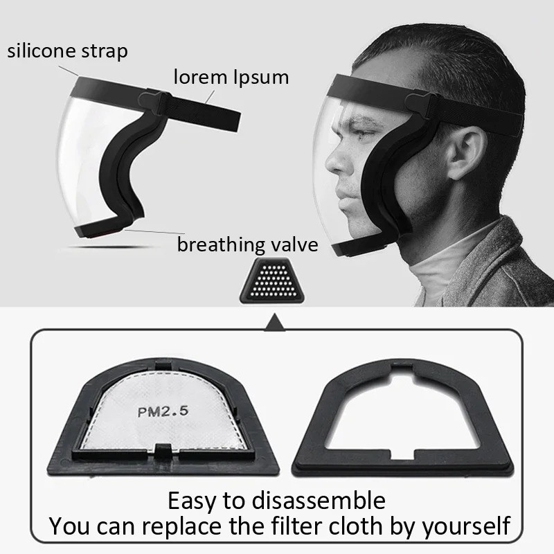 1 Adjustable Full Face Shield Protector - Clear Durable Plastic, Heat & Impact R gallery