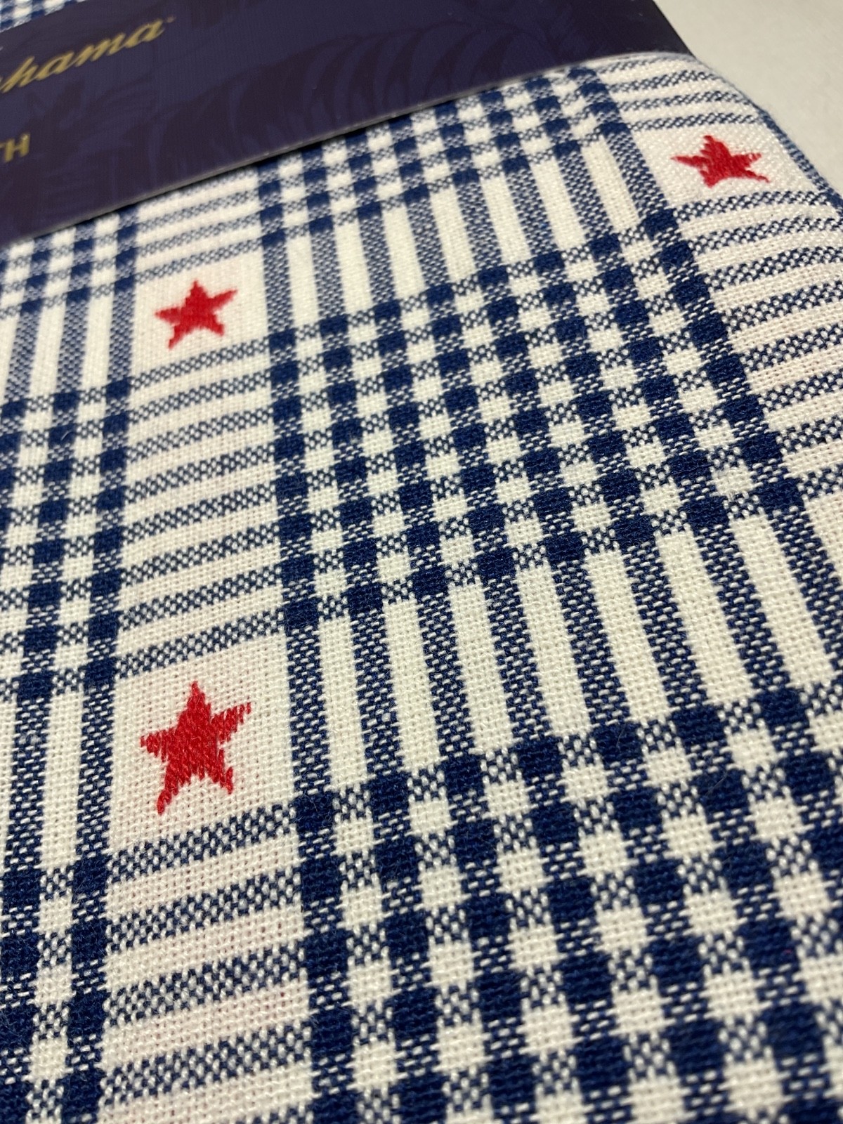Tommy Bahama TABLECLOTH 90 IN PATRIOTIC Red White & NAVY Blue STARS NWT gallery