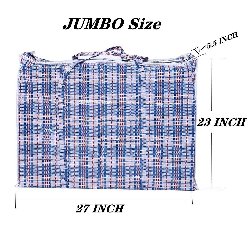 Reusable Large Jumbo plastic Shopping Laundry Moving Storage Luggage Bag Zip gallery