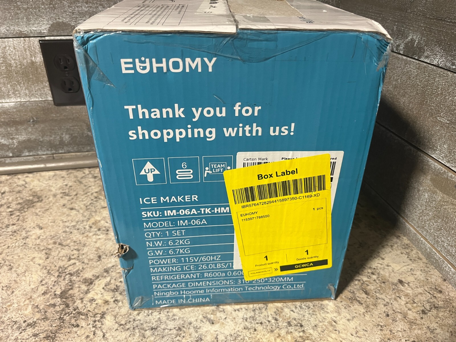 EUHOMY Countertop Ice Maker Machine with Handle, 26lbs in 24Hrs, 9 Ice Cubes ... gallery