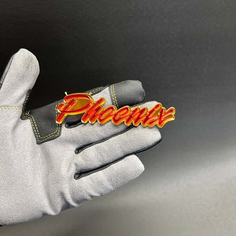 1PC PHOENIX Custom Text 3D Acrylic Car Emblem Badge Multicolor Fender Decal gallery