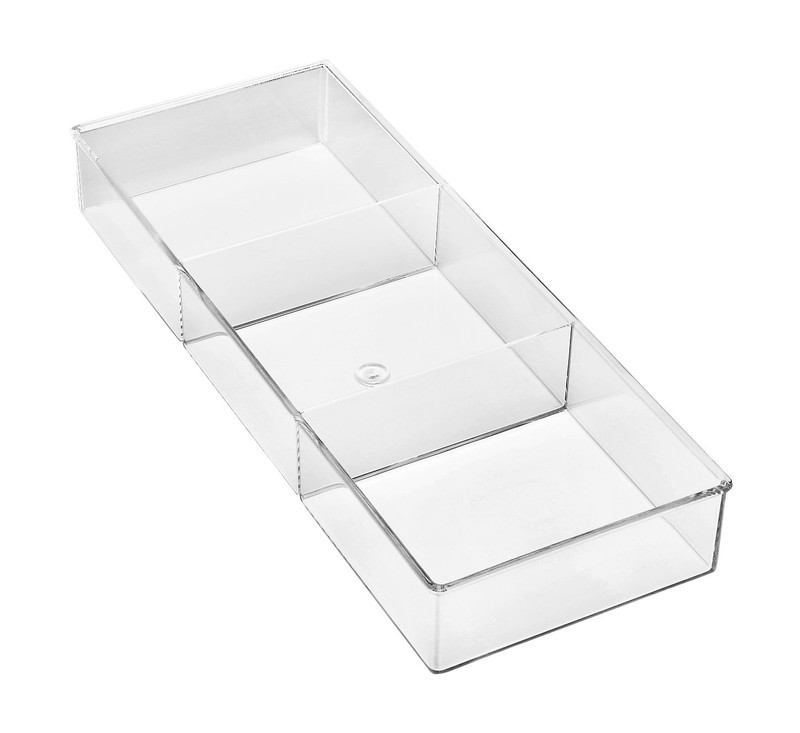 3 Section Small Easy Clean Clear Plastic Resin Drawer Organizer gallery