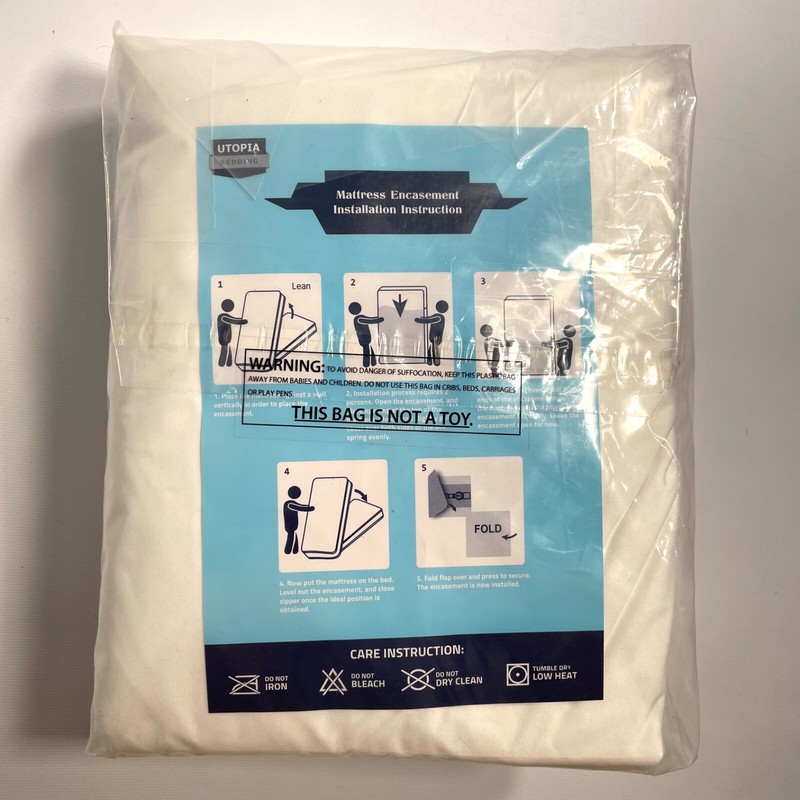 Utopia Bedding Washable Waterproof Mattres Encasement Zip Guard - Queen, NEW gallery
