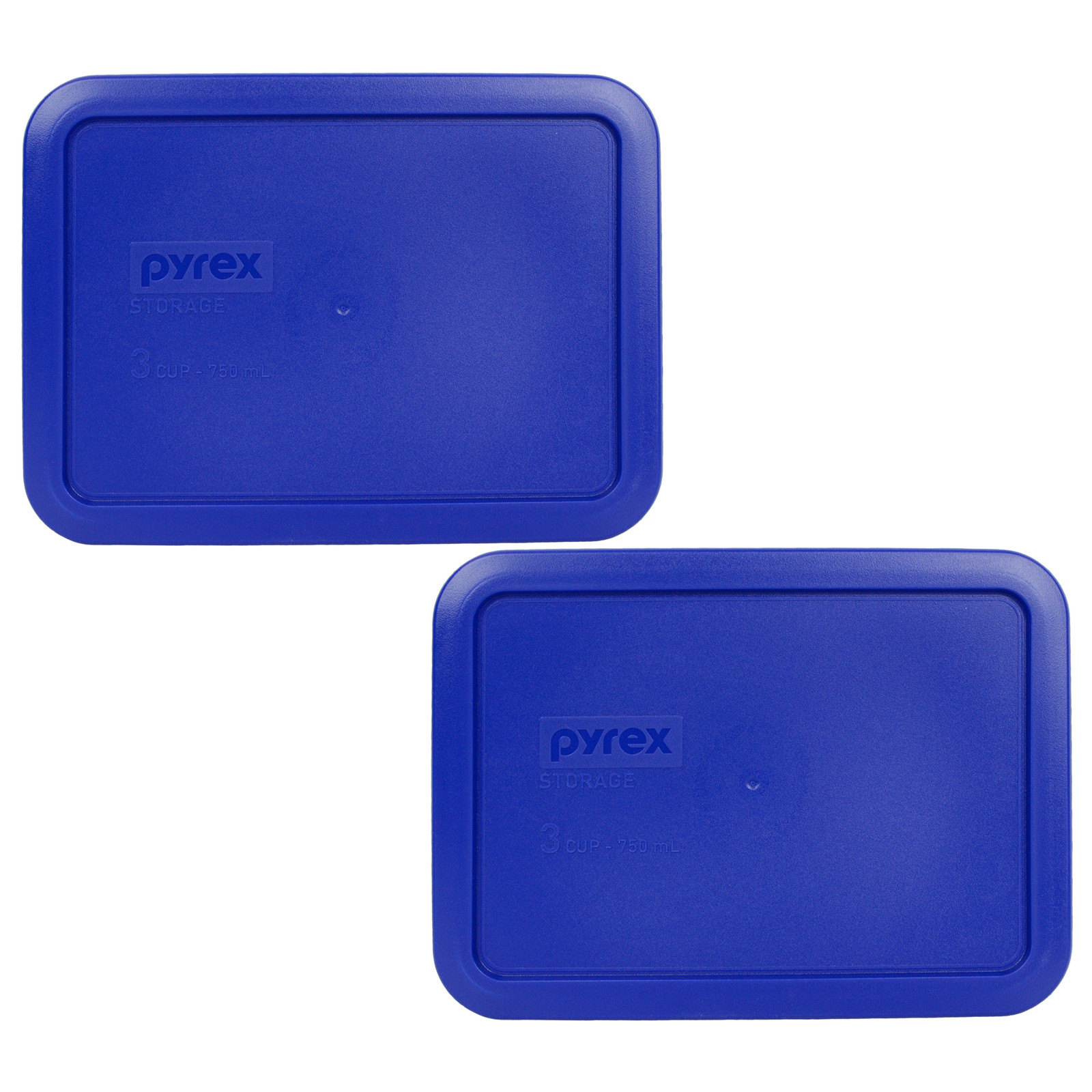 Pyrex 7210-PC 3 Cup Cobalt Blue Rectangular Plastic Lid 2PK for Glass Dish New gallery