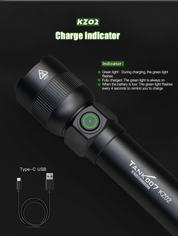 Rechargeable 1000LM LED Flashlight Tactical Police Super Bright Torch Zoomable gallery