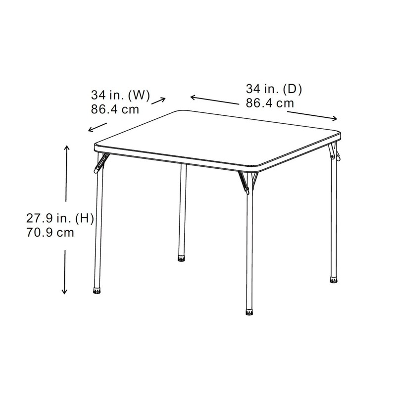 3ft Portable Plastic Folding Table Square Card Table Indoor Outdoor Dining Party gallery
