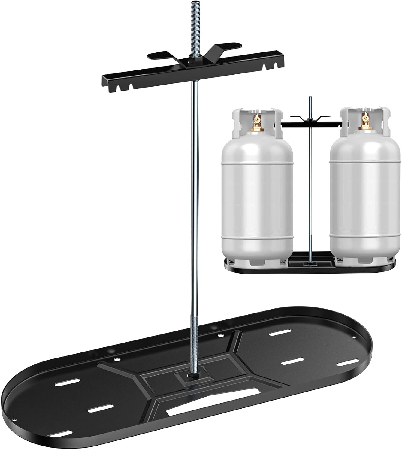 RV Dual Propane Tank Rack Mount Holder For Two 30 lb Cylinders Hitch Frame gallery
