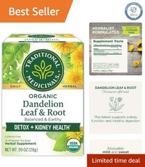Compostable Dandelion Root Tea – Organic Detox & Digestion Support – 16 Bags