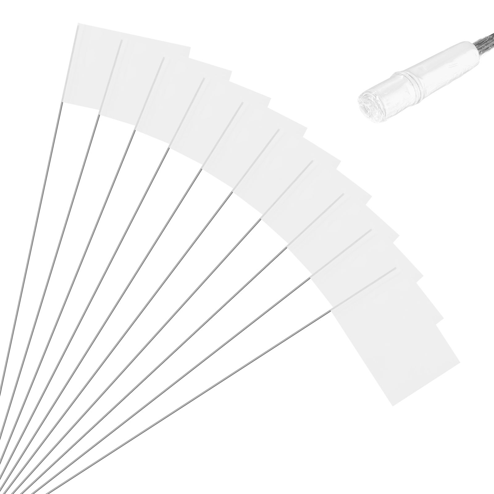 10-Pack 21x2.5x3.5 Inch Blank Marking Flags for Lawn/Yard/Irrigation [White] gallery