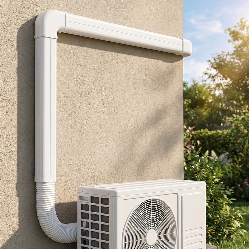 For Mini Split/Central Air Conditioner Decorative PVC 3" W Line Set Cover Kit gallery