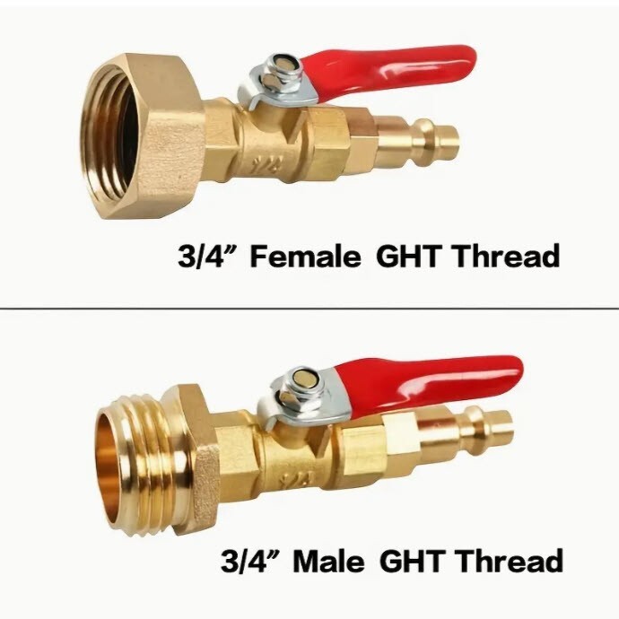 Winterization Blowout Adapter Set- Brass Quick Connect with Easy Shut-Off 2-Pack gallery