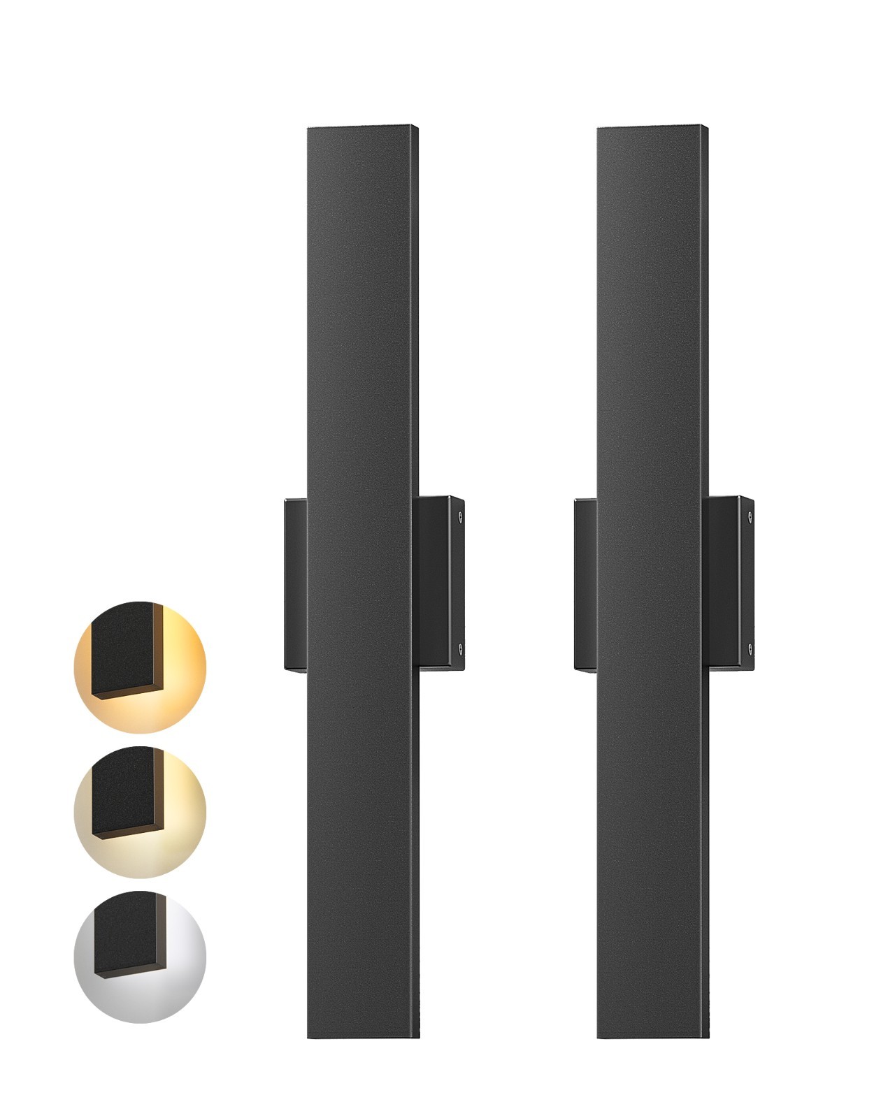 EDISHINE 2 Pack LED Outdoor Wall Lights Dimmable 3CCT IP65 Waterproof for Porch gallery