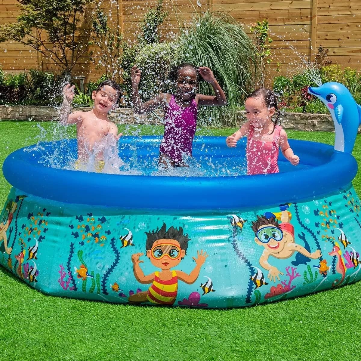 H2OGO!® Dolphin Inflatable Swimming Pool, Oasis Underwater gallery