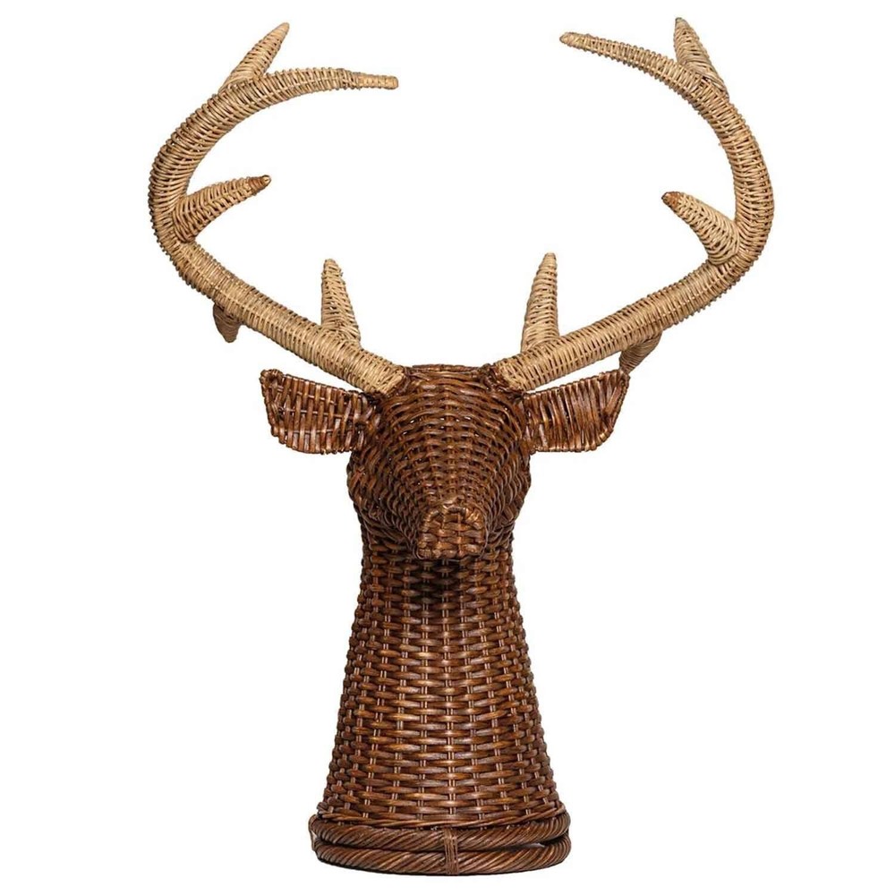 Juliska Brown Beige Devon Willow Wicker Woven Stag Vase 31"