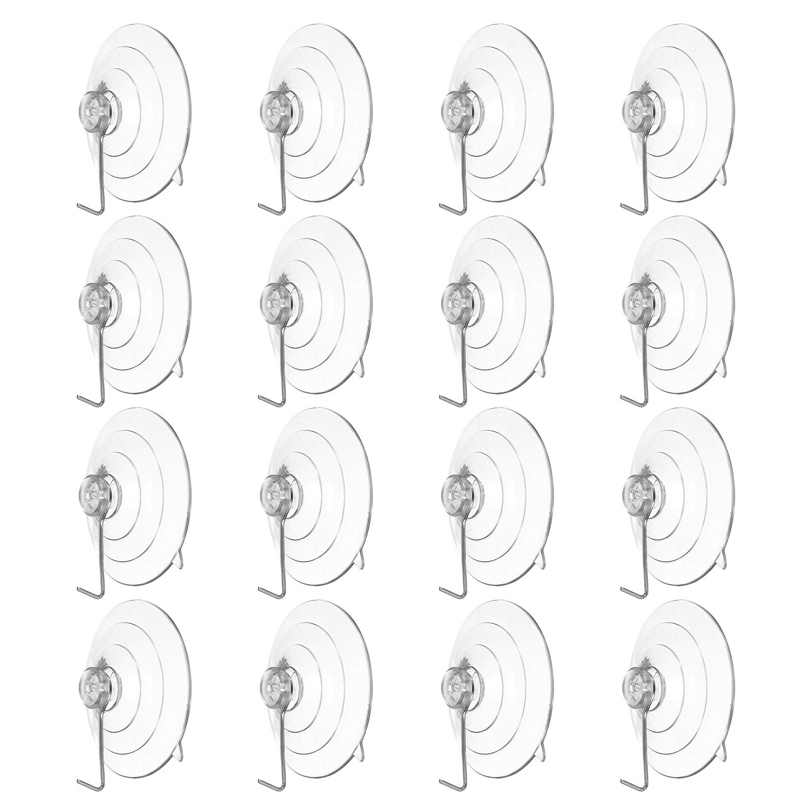 16pcs Suction Cup Hooks 2.68" Waterproof Vacuum Shower Hook Load 6.6 lbs, Clear gallery