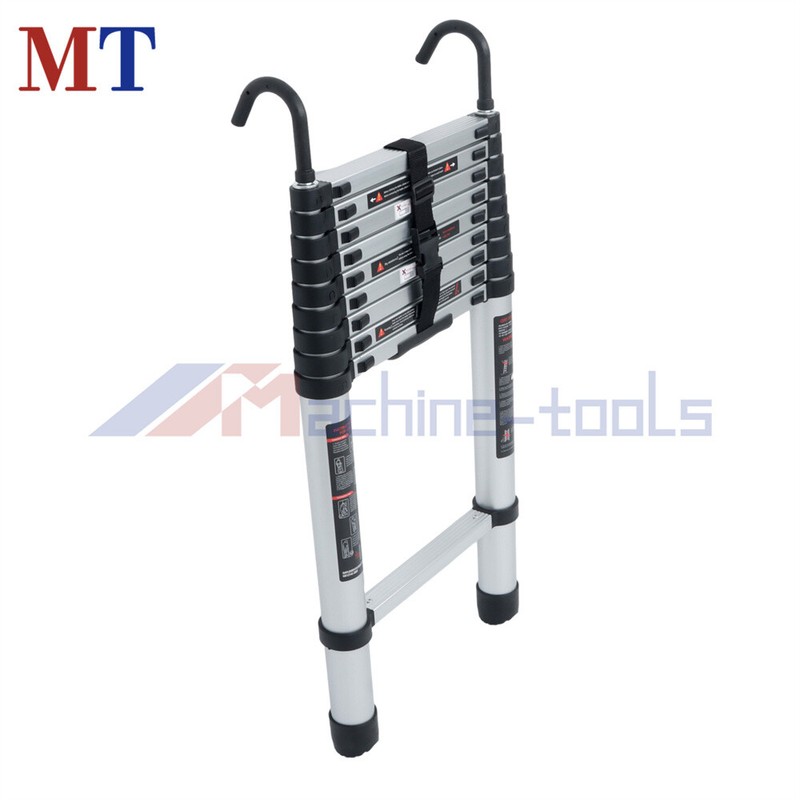 12.5 FT Collapsible Telescopic Extension Ladders Aluminum With Hooks 330lbs gallery