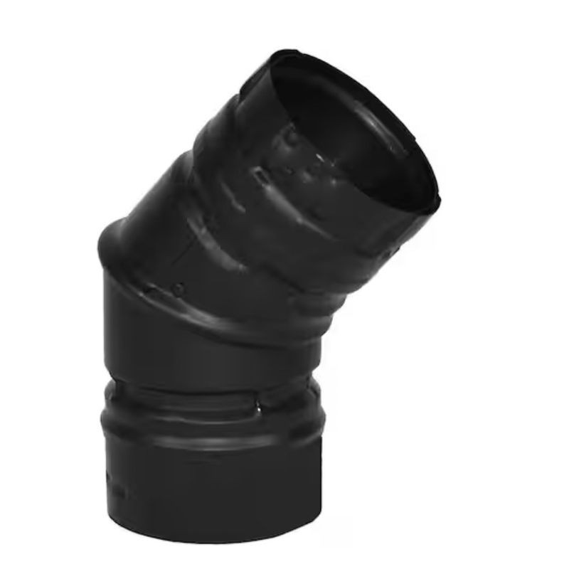 Pelletvent for Multi-Fuel 3In. Diameter 45° Elbow, Black gallery