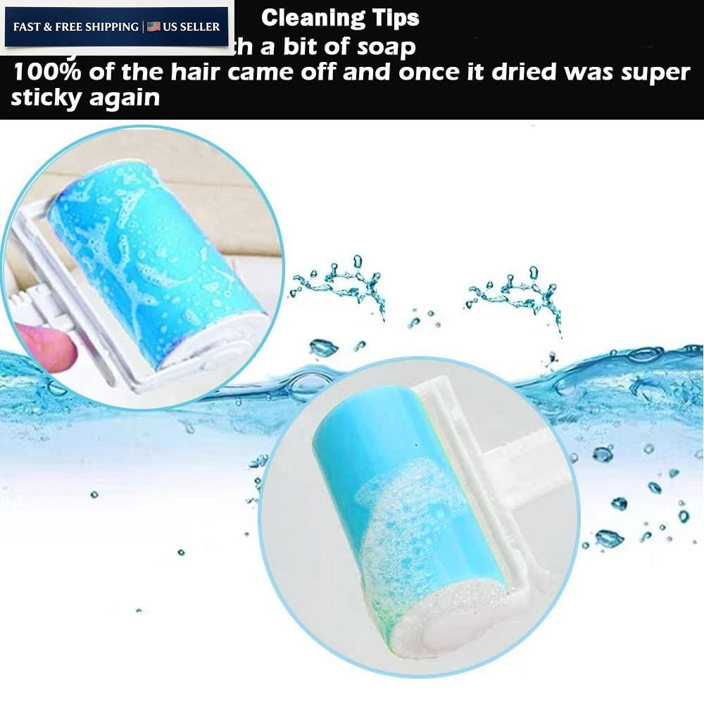 Sticky Lint Roller 3 Pack, Reusable Washable Pet Hair 1M-2S, Blue gallery