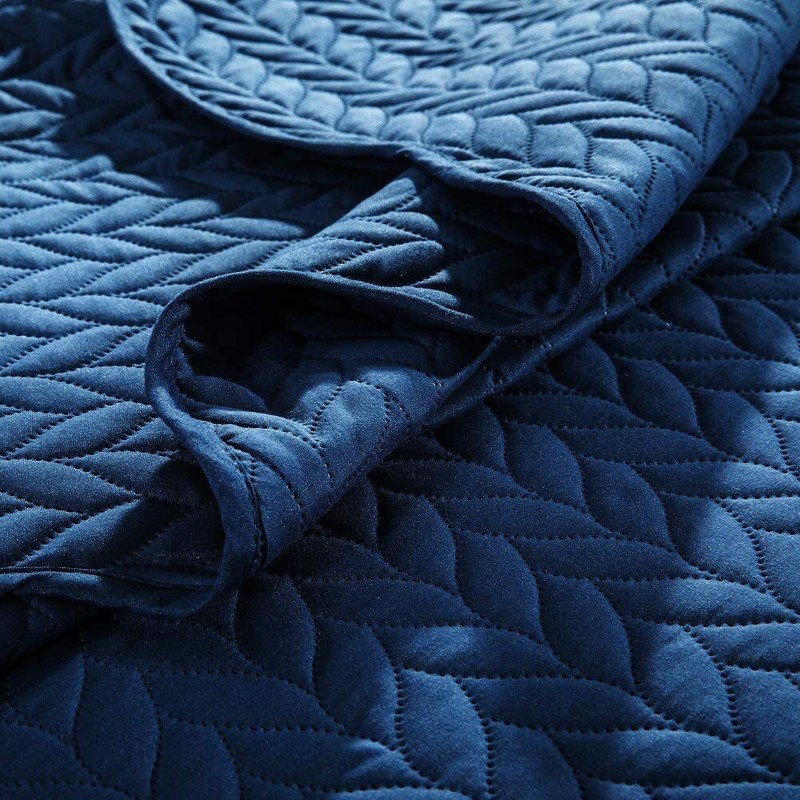 3 Piece Embossed Quilted Bedspread King Size Comforter Set Coverlet Bed Throws gallery