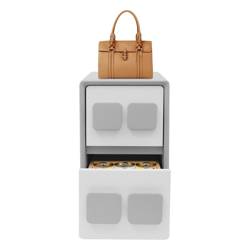 Bedside Table, Minimalist End Table With 2 Drawers, Bedside Table for Bedrooms！! gallery