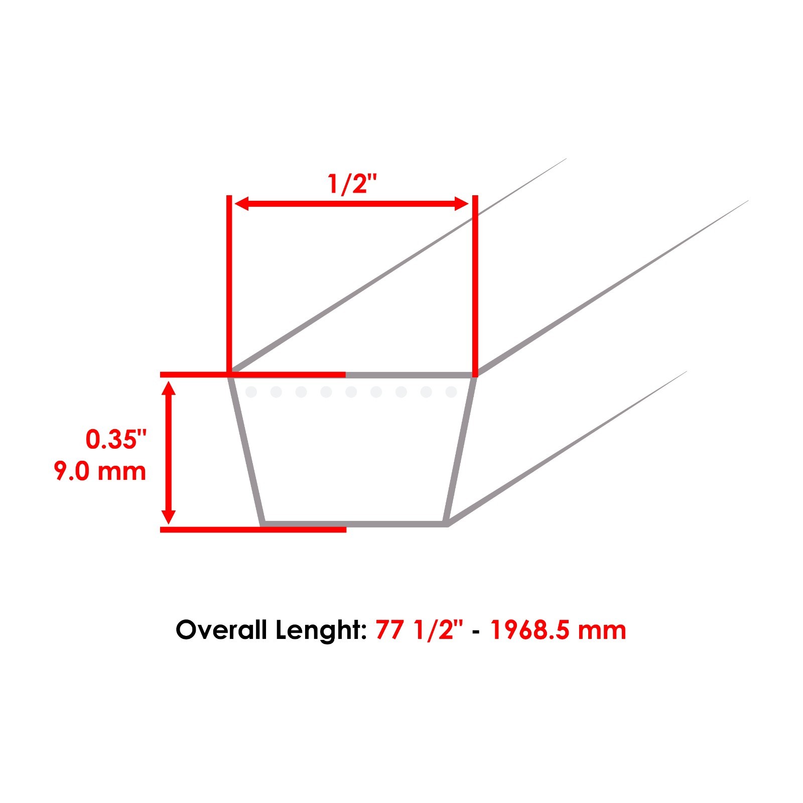 77 1/2 Inch 1/2" Thick Deck Belt for Craftsman MTD 754-04062 954-04062 gallery