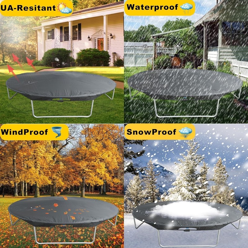 Round Trampoline Weather Rain Protective Cover 14 Ft Trampoline Cover 8-16 Ft gallery