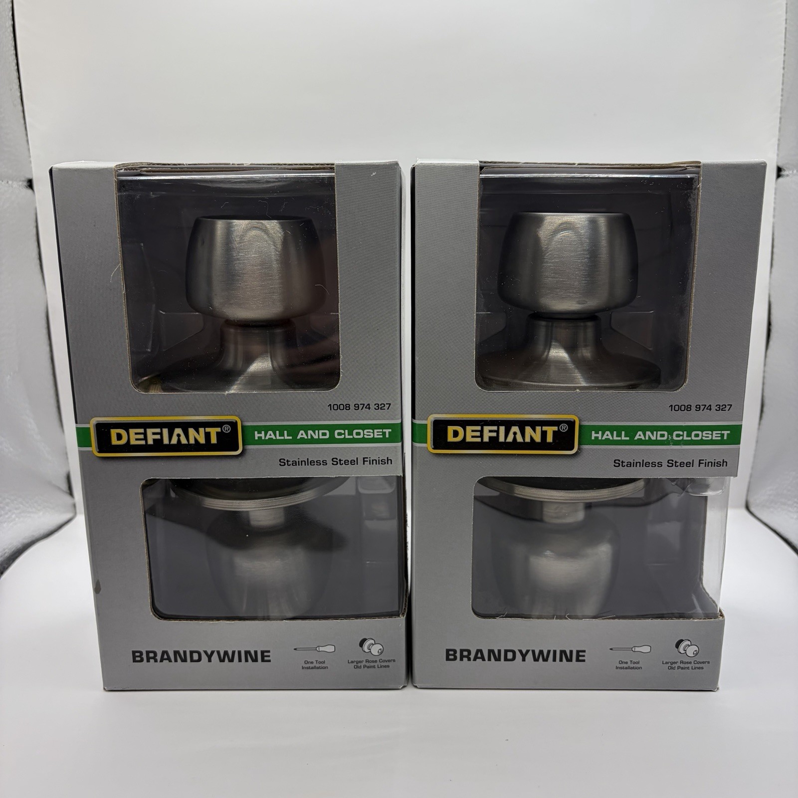 Defiant Brandywine Hall/Closet Stainless Steel Finish Set Of 2 Brand New gallery