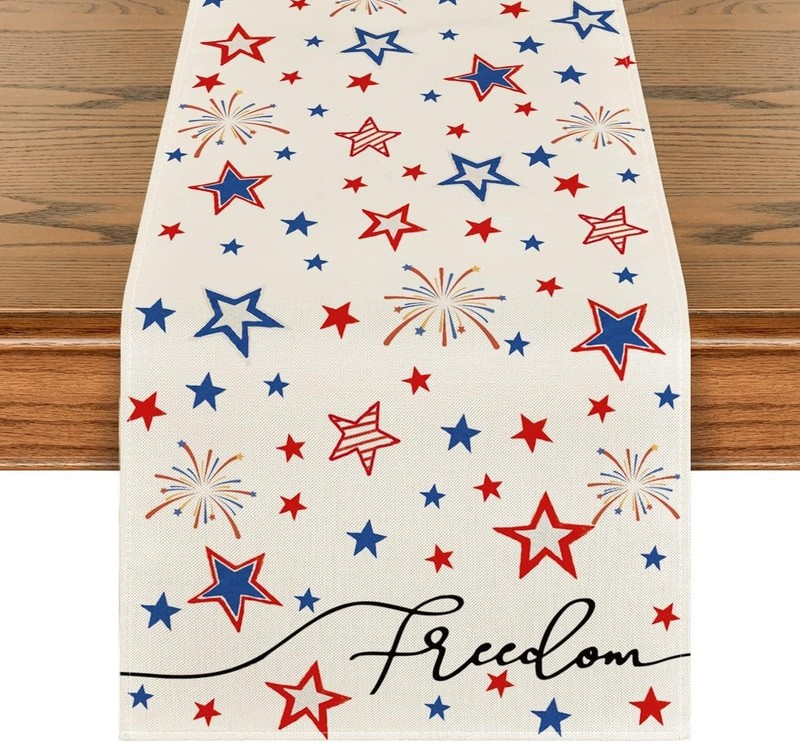 Durable 13 x 72 Polyester Table Runner with Flag Print for Festive Occasions gallery