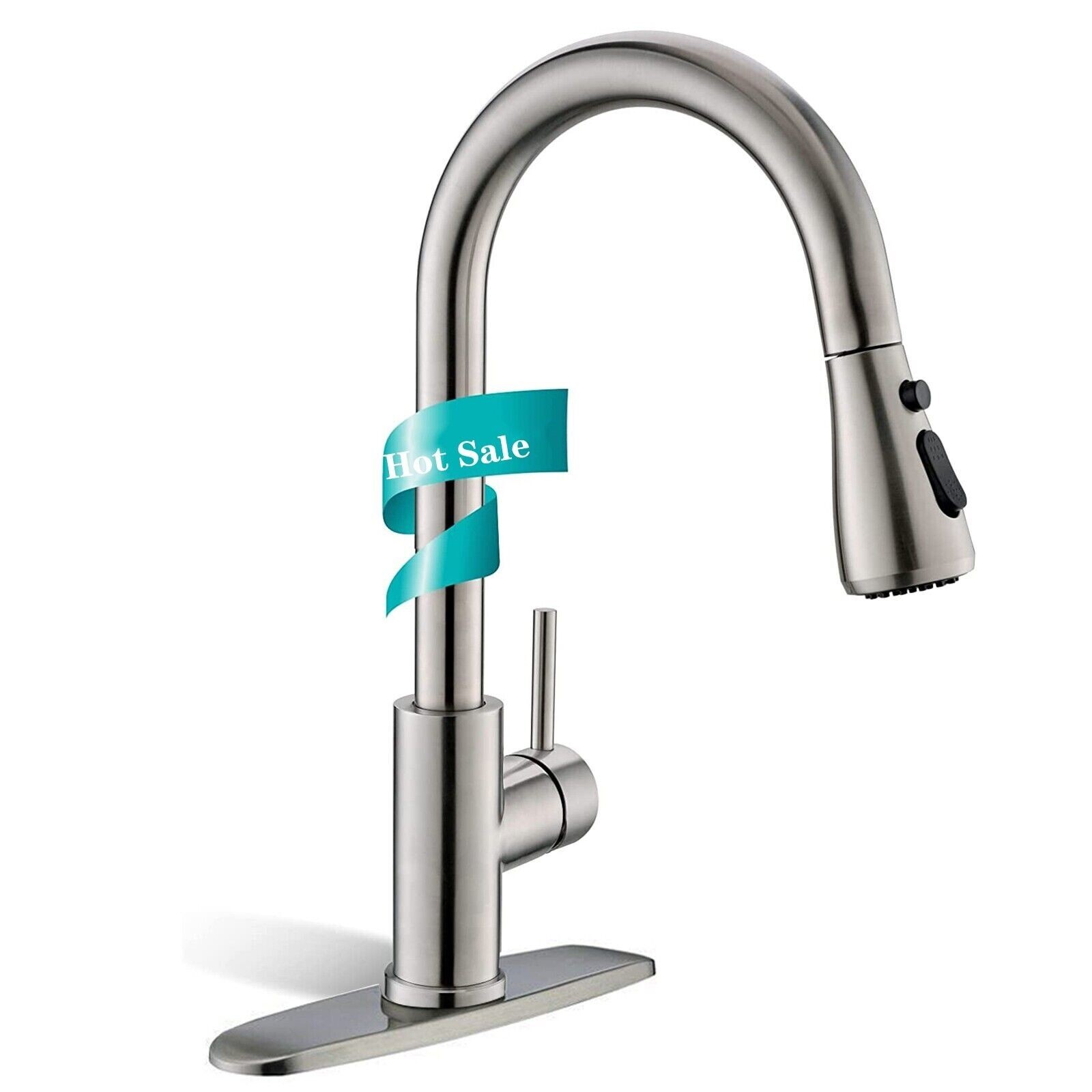 Commercial Kitchen Faucet Pull Down Sprayer Mixer Single Handle Stainless Steel gallery