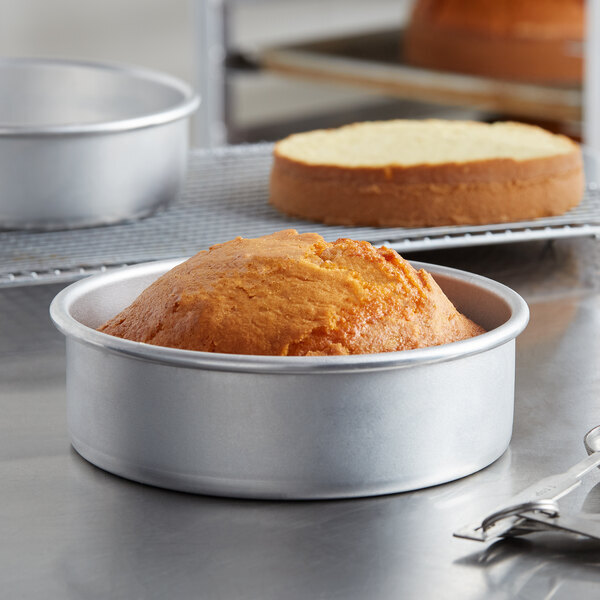 Choice Round Straight Sided Aluminum Cake Pan - 6/Case (select size below) gallery