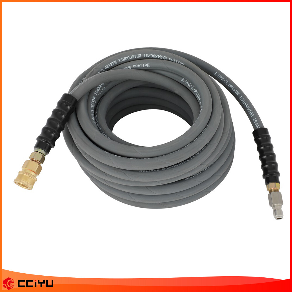 Gray Pressure Washer Hose 4000psi 50 ft foot 3/8" Non-Marking With Couplers gallery