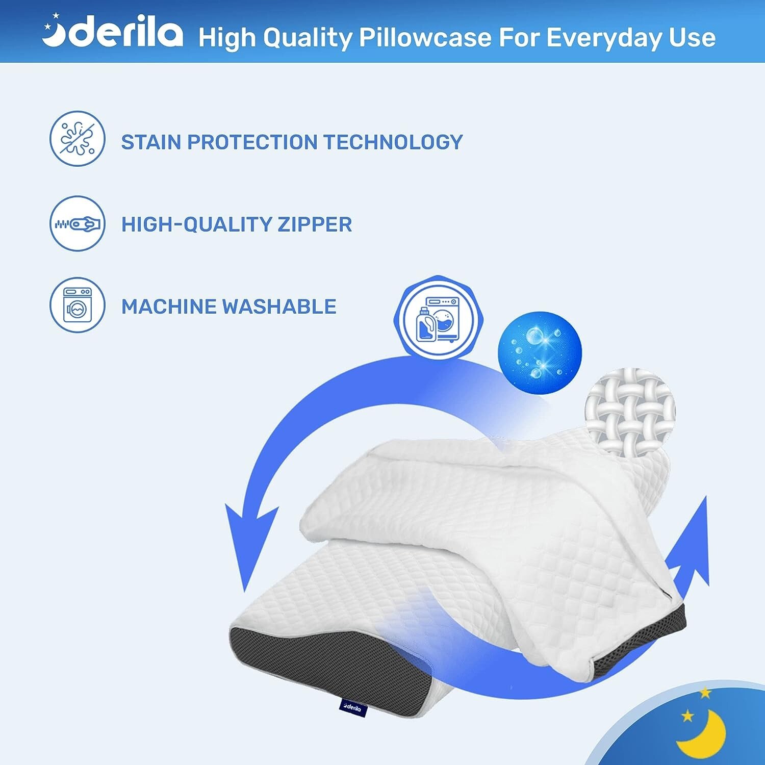 Derila® Pillowcase from Premium Materials to Keep the Pillow White & Clean gallery
