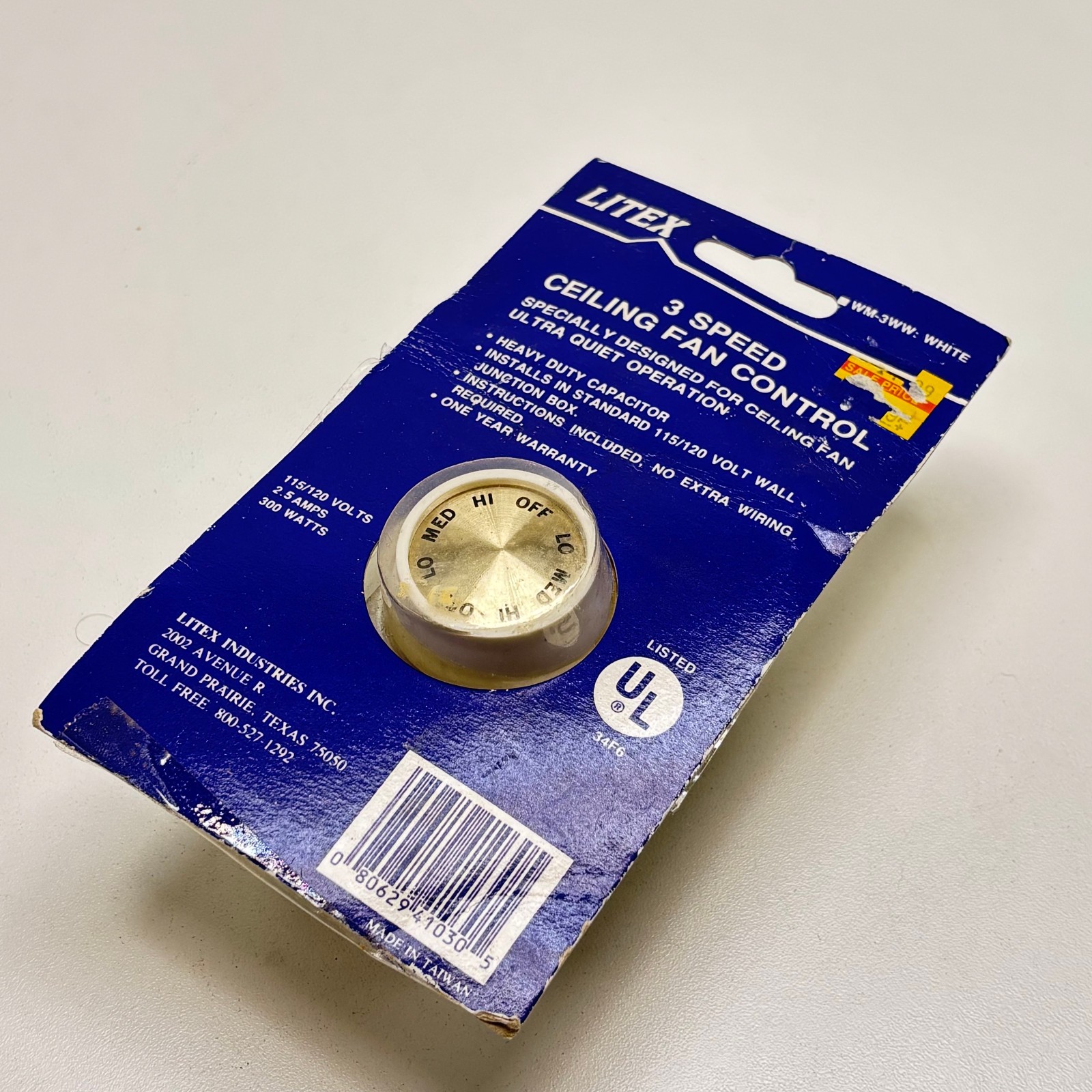 Litex 3-Speed Ceiling Fan Control Ultra Quiet Operation 115/120Volts 2.5 Amps gallery